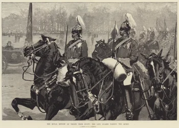 The Royal Review of Troops from Egypt, the Life Guards Passing the Queen